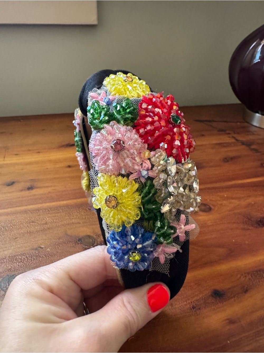 Beaded floral embellished headband new